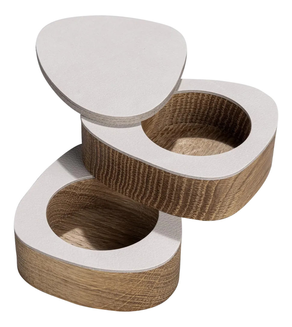 Peper- en zoutstel Lind DNA Curve Salt & Pepper Nupo Oyster White (Set van 2)