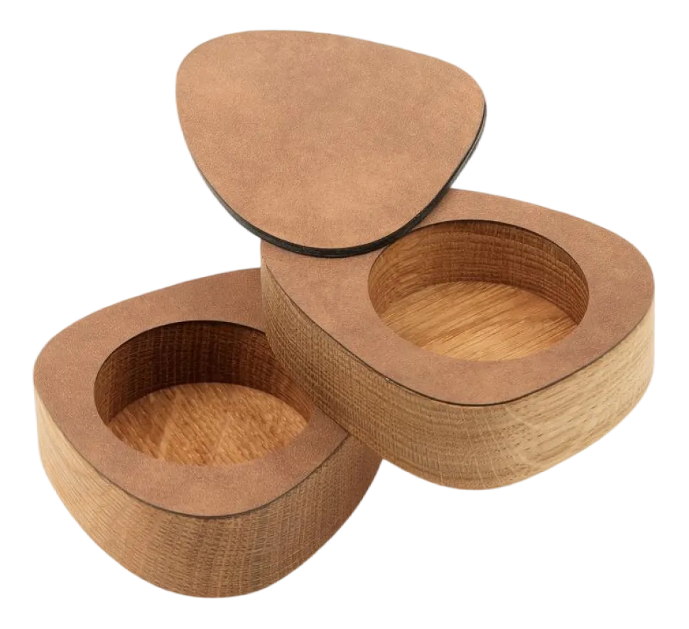 Peper- en zoutstel Lind DNA Curve Salt & Pepper Nupo Nature (Set van 2)