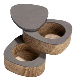 Peper- en zoutstel Lind DNA Curve Salt & Pepper Nupo Caviar (Set van 2)