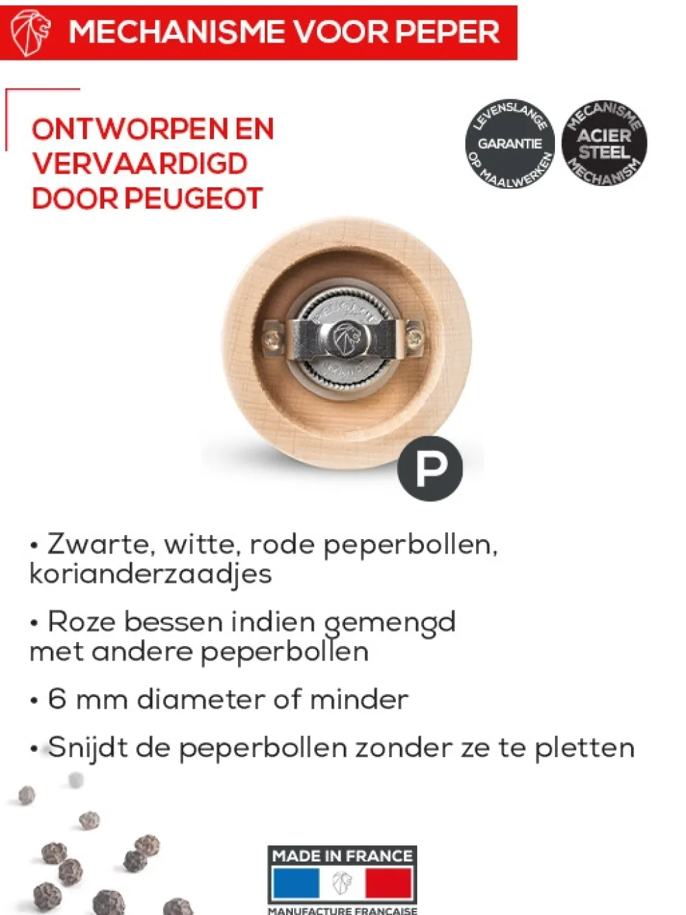 Peugeot Pepermolen Bistro Hazelnoot 10 cm Discount
