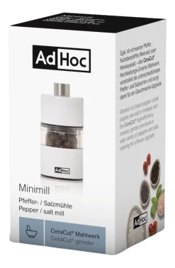 AdHoc Peper- / Zoutmolen Minimill White 6,2 cm Discount
