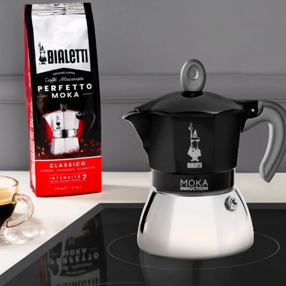Percolator Bialetti Moka Induction Black 4-kops