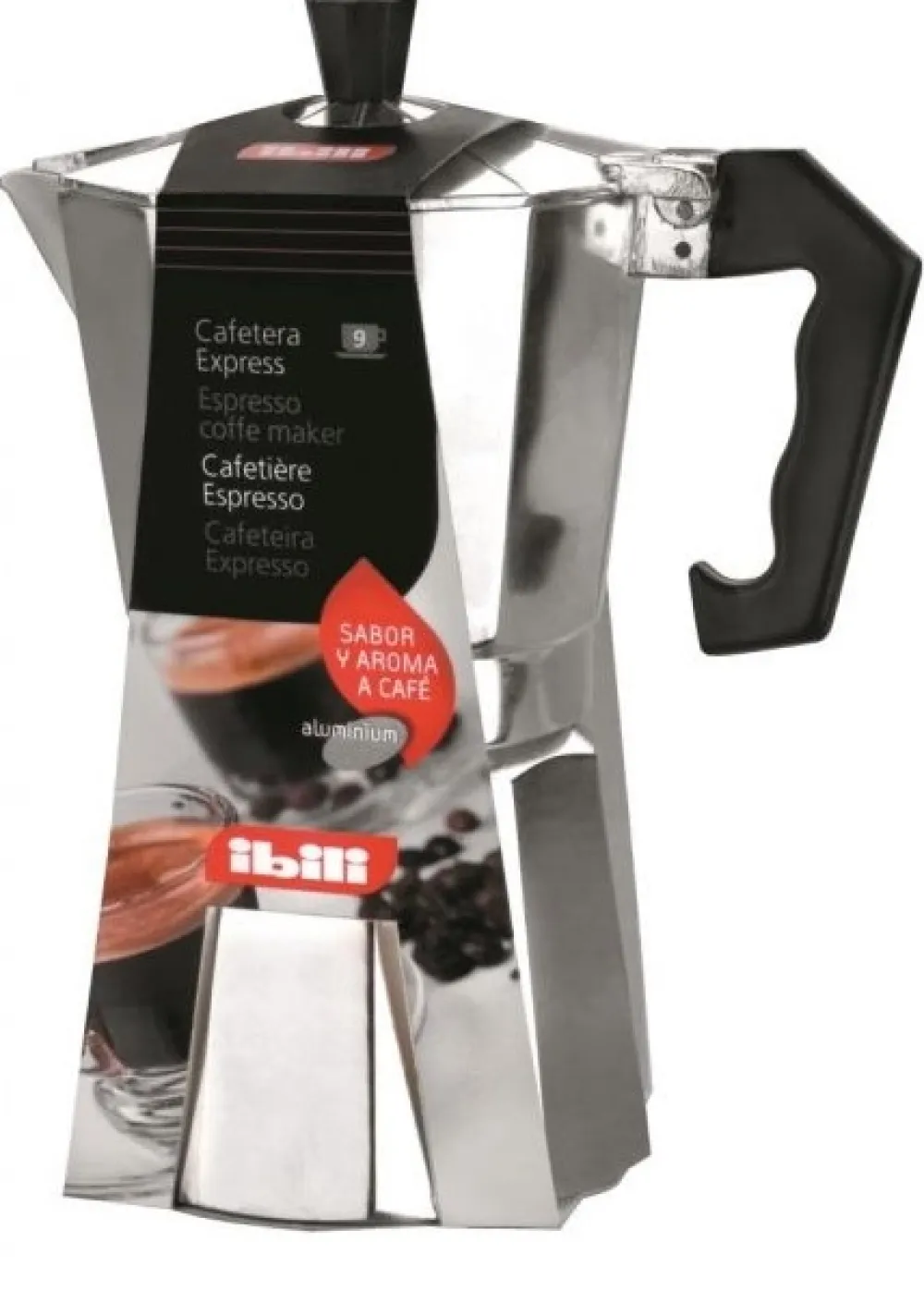 Ibili Percolator Bahia Aluminium Zilver 9 Kops