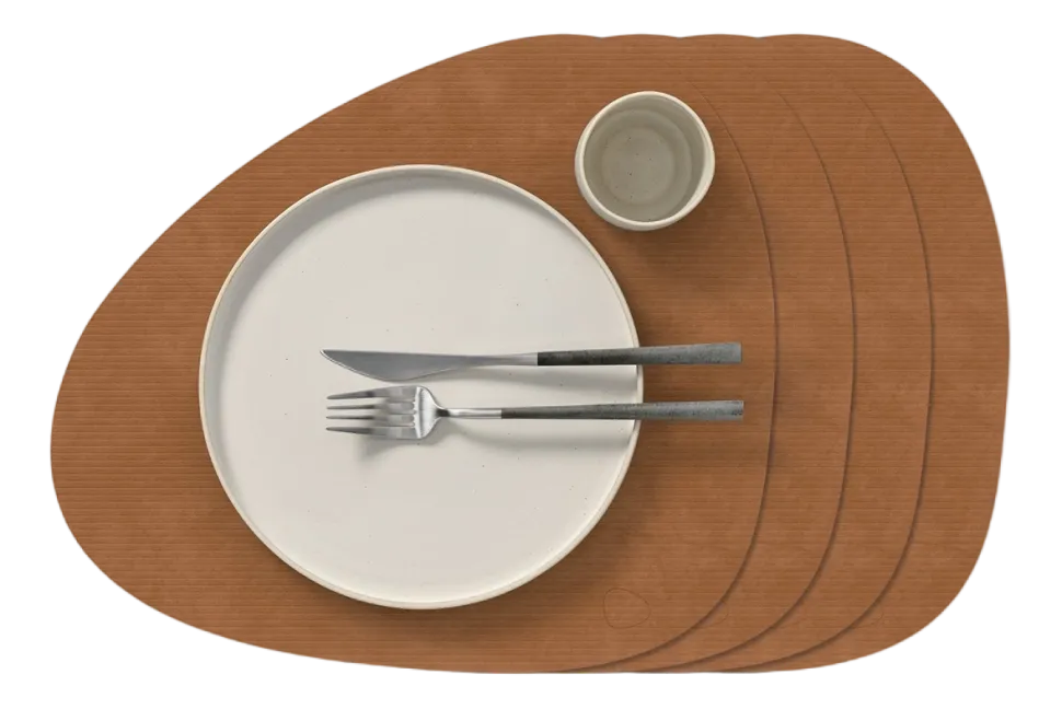 Placemat Lind DNA Curve L Corduroy Nupo Nature (Set van 4)