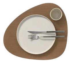 Placemat Lind DNA Curve L Corduroy Nupo Brown (Set van 4)