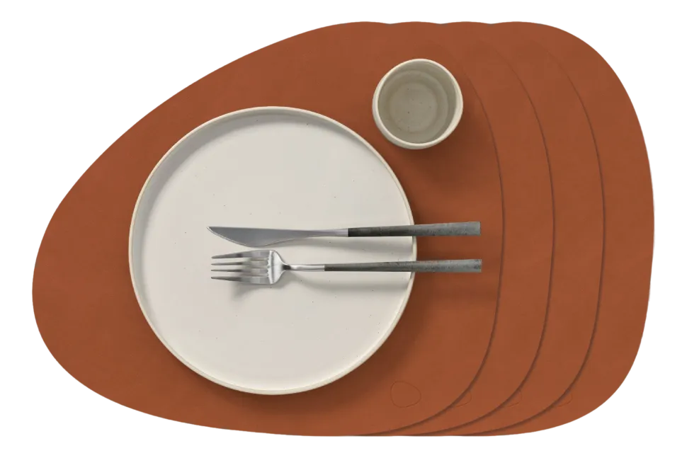 Placemat Lind DNA Curve L Corduroy Nupo Rust (Set van 4)