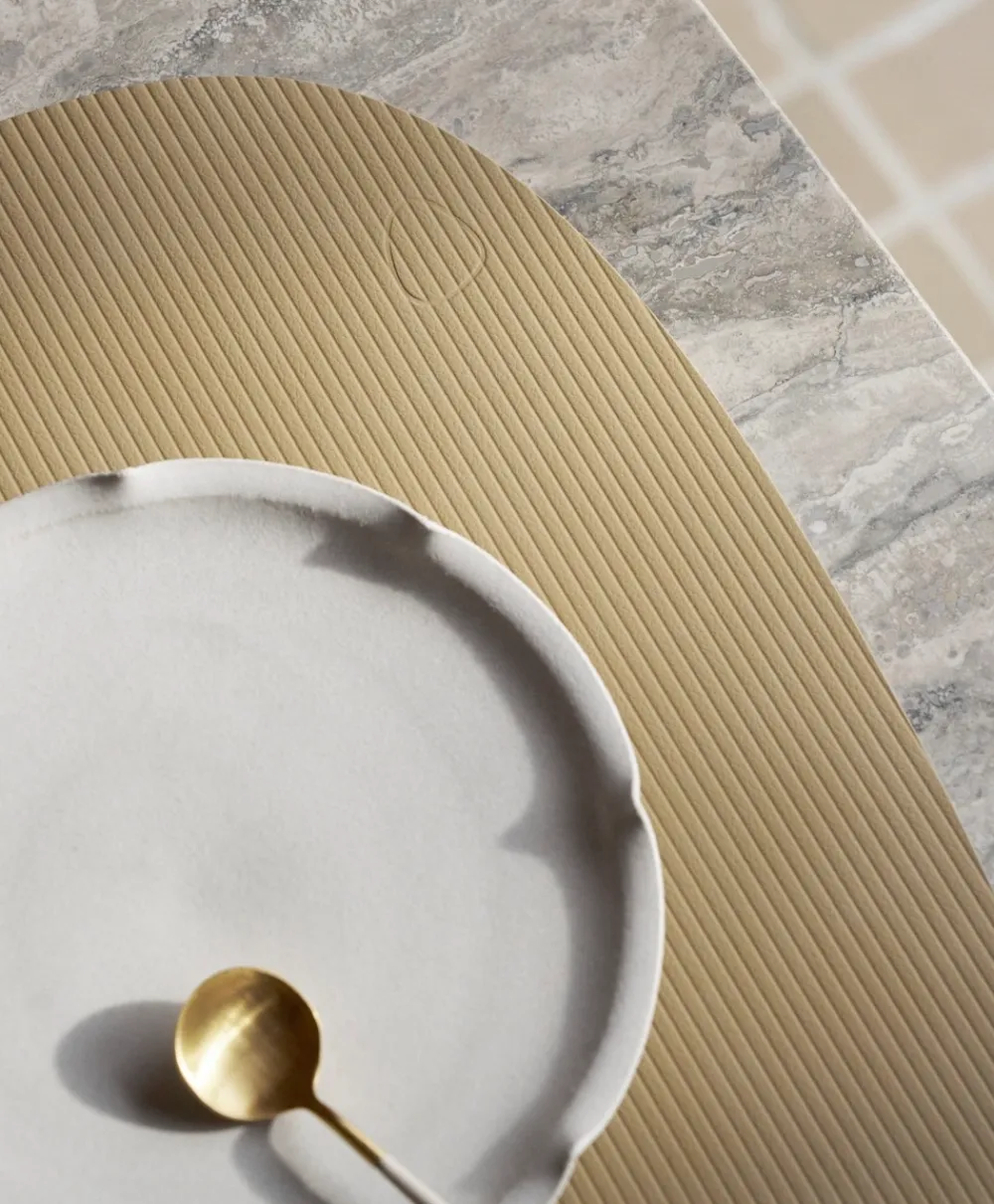 Lind DNA Placemat Curve L Corduroy Nupo Khaki (Set van 4) New