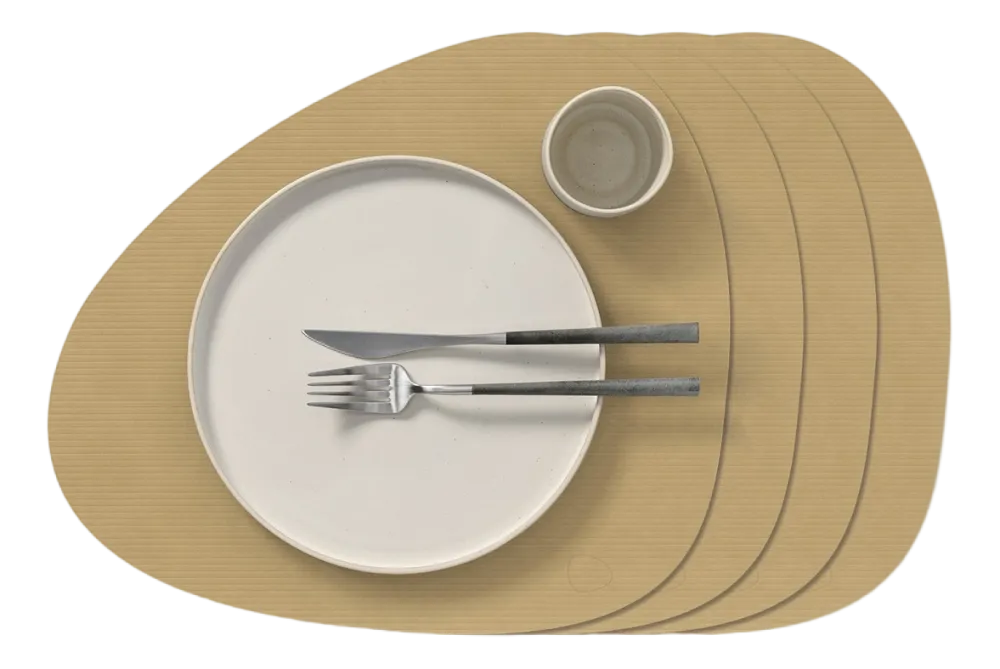 Lind DNA Placemat Curve L Corduroy Nupo Khaki (Set van 4) New