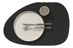 Placemat Lind DNA Curve L Corduroy Nupo Black Ink (Set van 4)