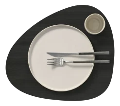 Placemat Lind DNA Curve L Corduroy Nupo Black Ink (Set van 4)