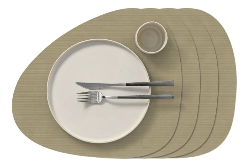 Lind DNA Placemat Curve L Corduroy Nupo Herbal Dust (Set van 4) Outlet