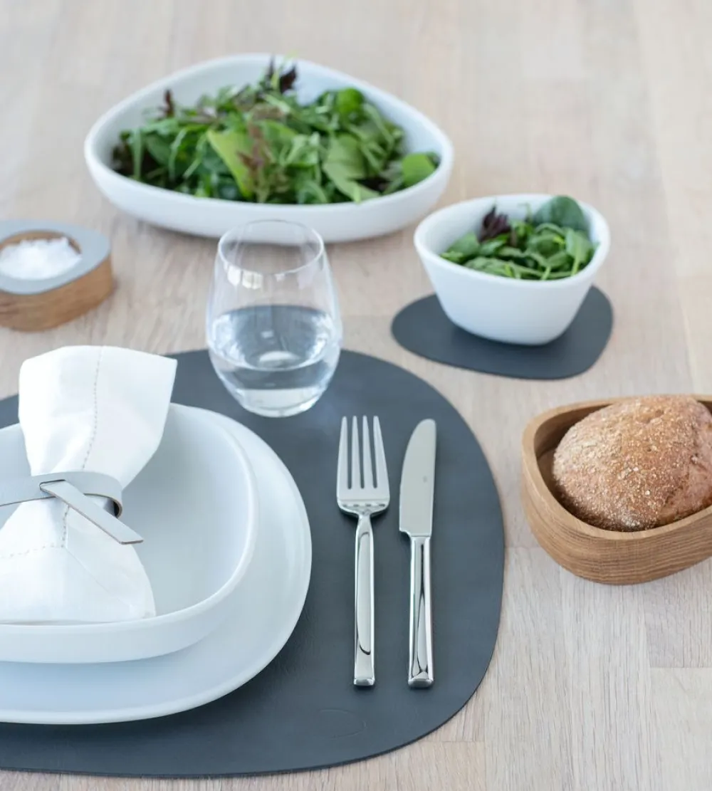 Lind DNA Placemat Curve L Double Cloud Nupo Anthracite Pastel Green (Set van 4) Hot