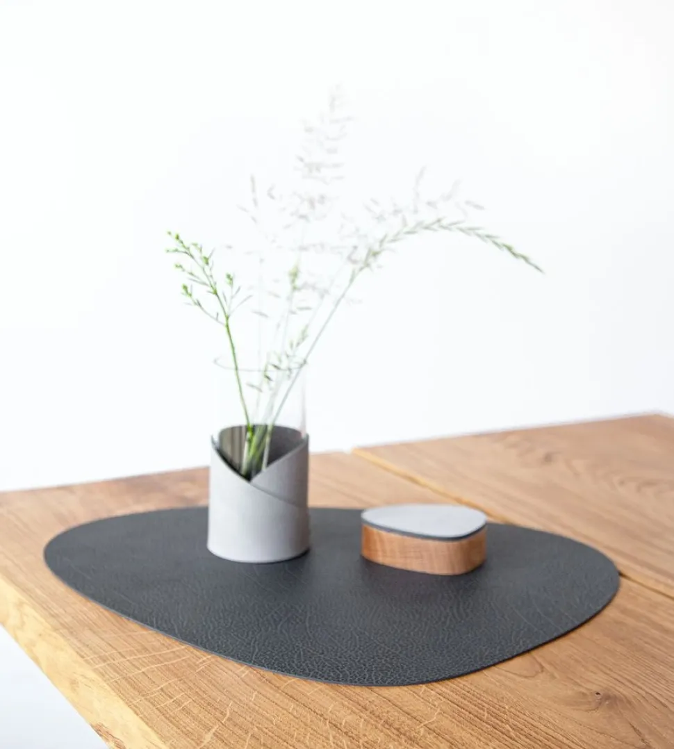 Placemat Lind DNA Curve L Hippo Black Anthracite (Set van 4)