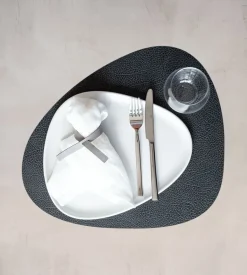 Placemat Lind DNA Curve L Hippo Black Anthracite (Set van 4)
