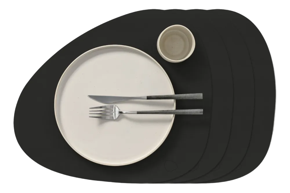 Lind DNA Placemat Curve L Nupo Black Ink (Set van 4) Clearance