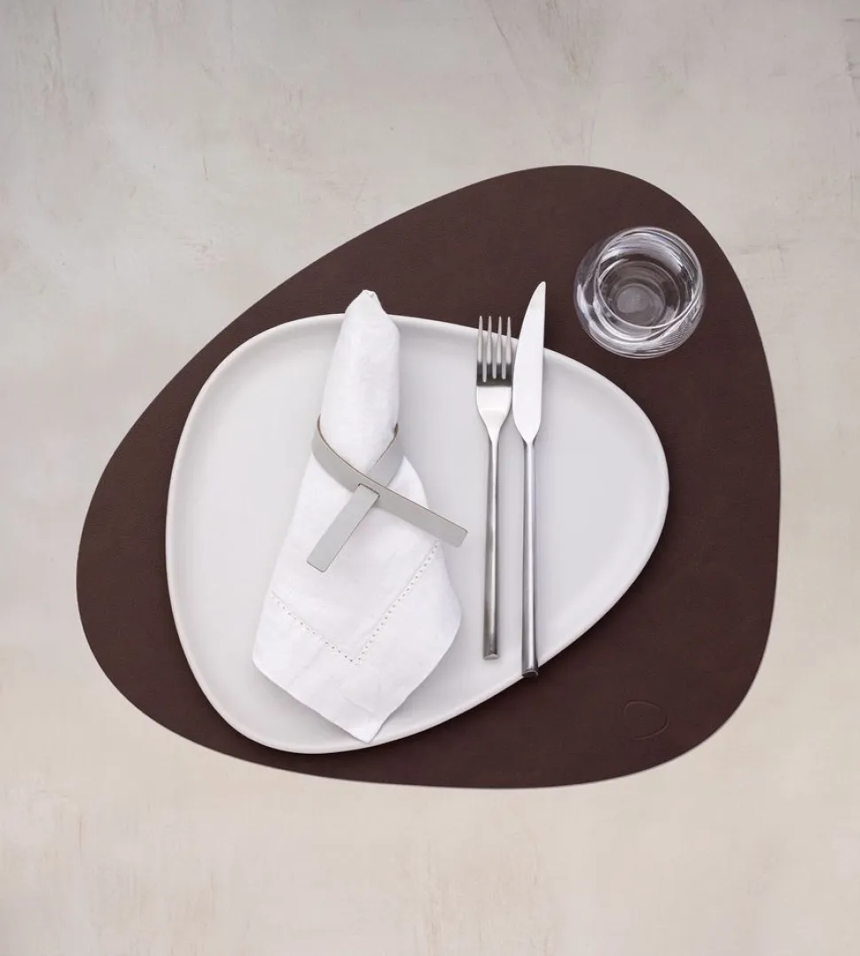 Placemat Lind DNA Curve L Nupo Dark Brown (Set van 4)