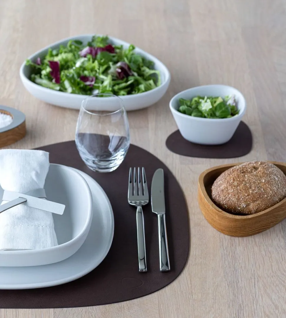 Placemat Lind DNA Curve L Nupo Dark Brown (Set van 4)
