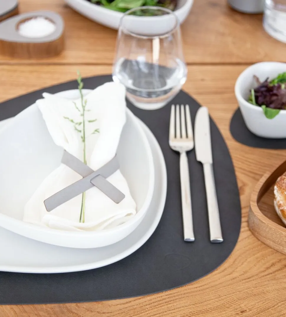 Placemat Lind DNA Curve L Nupo Black (Set van 4)