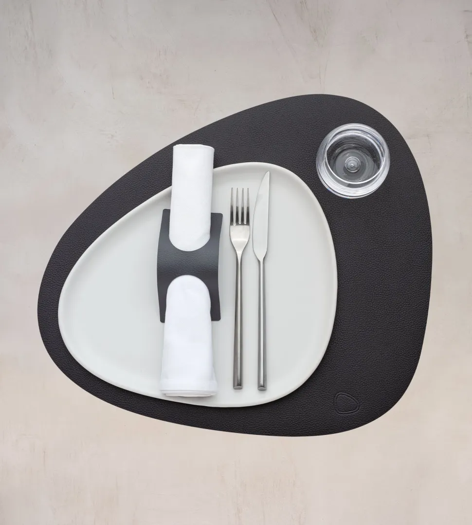 Placemat Lind DNA Curve L Serene Black (Set van 4)