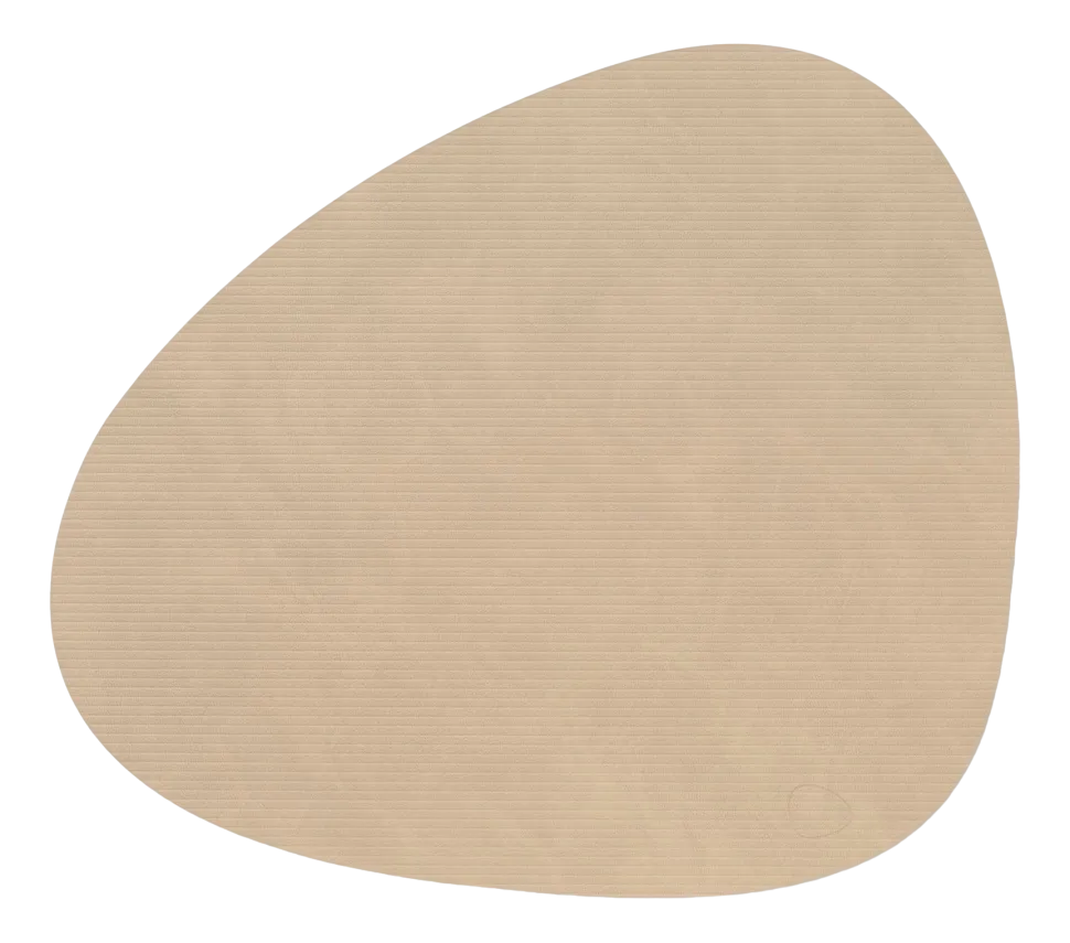 Placemat Lind DNA Glass Mat Curve L Corduroy Nupo Sand (Set van 4)