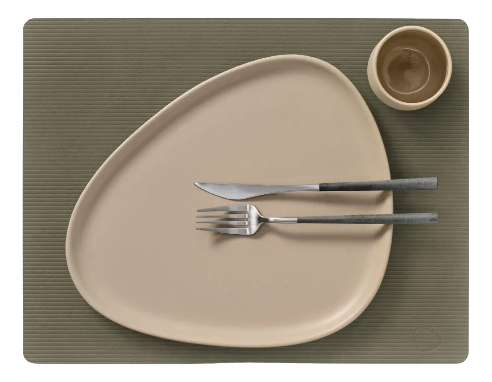 Placemat Lind DNA Square L Corduroy Nupo Army Green (Set van 4)