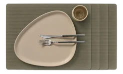 Placemat Lind DNA Square L Corduroy Nupo Army Green (Set van 4)