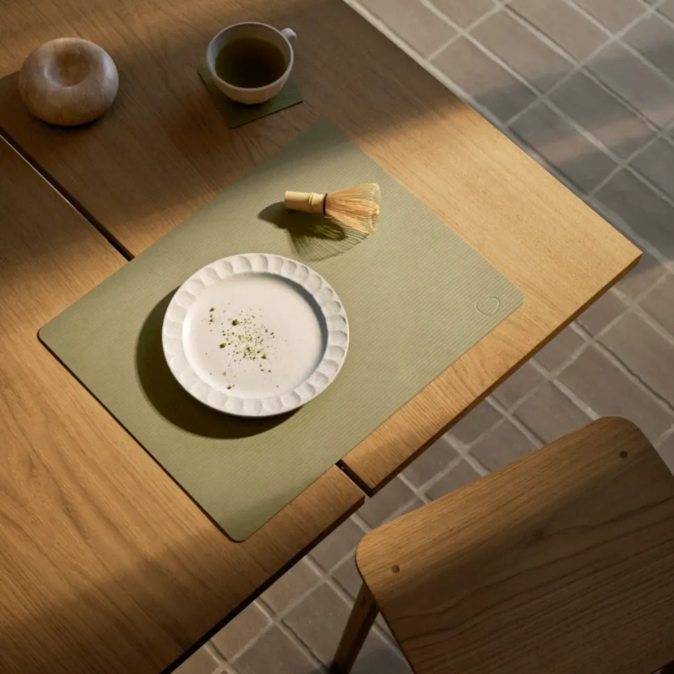 Placemat Lind DNA Square L Corduroy Nupo Army Green (Set van 4)
