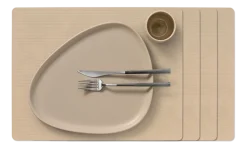 Placemat Lind DNA Square L Corduroy Nupo Sand (Set van 4)