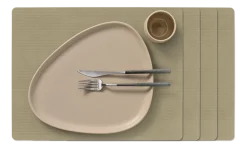 Placemat Lind DNA Square L Corduroy Nupo Herbal Dust (Set van 4)