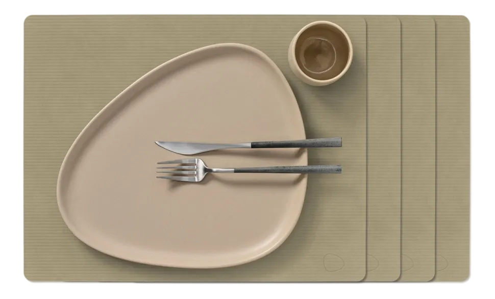 Placemat Lind DNA Square L Corduroy Nupo Herbal Dust (Set van 4)