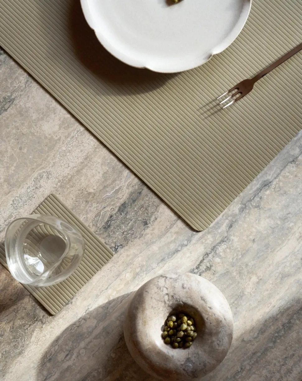 Placemat Lind DNA Square L Corduroy Nupo Herbal Dust (Set van 4)