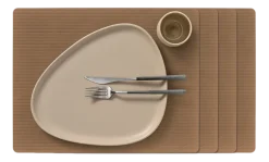 Placemat Lind DNA Square L Corduroy Nupo Brown (Set van 4)