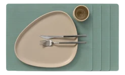 Placemat Lind DNA Square L Corduroy Nupo Pastel Green (Set van 4)