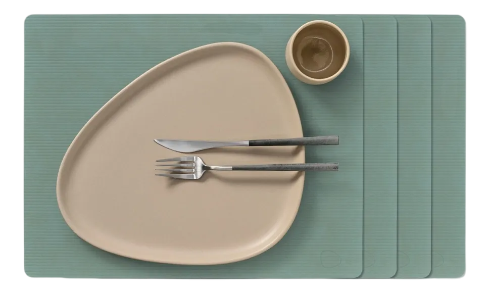 Placemat Lind DNA Square L Corduroy Nupo Pastel Green (Set van 4)