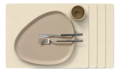 Lind DNA Placemat Square L Corduroy Nupo Vanilla (Set van 4) New
