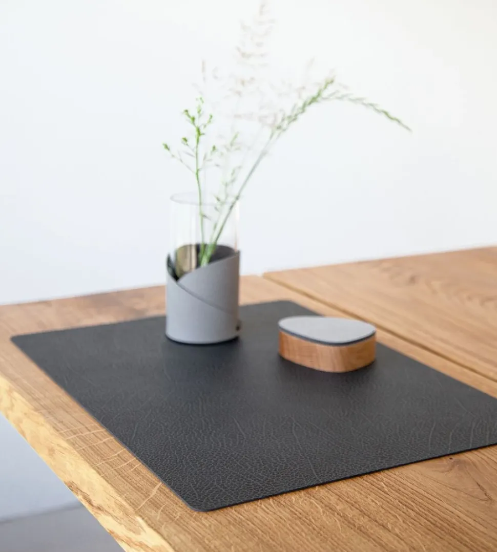 Placemat Lind DNA Square L Hippo Black Anthracite (Set van 4)