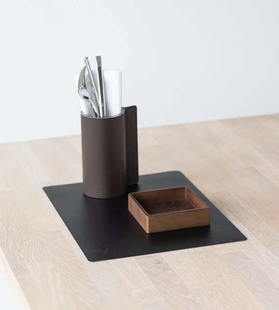 Placemat Lind DNA Square M Serene Black (Set van 4)
