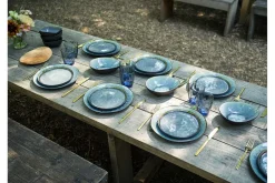 Plat Bord Cosy & Trendy Laguna Blue-Grey 19,5 x 16 cm (Set van 6)