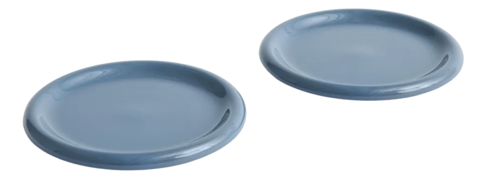Plate HAY Barro Dark Blue Ø24 cm (Set of 2)