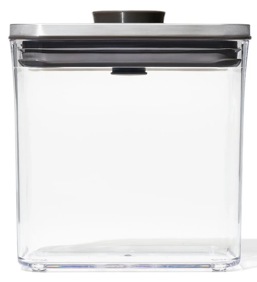 OXO POP Container 2.0 Good Grips SteeL Rechthoekig Laag (1,6 L) New