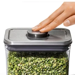 OXO POP Container 2.0 Good Grips SteeL Klein Vierkant Laag (1,0 L) Clearance