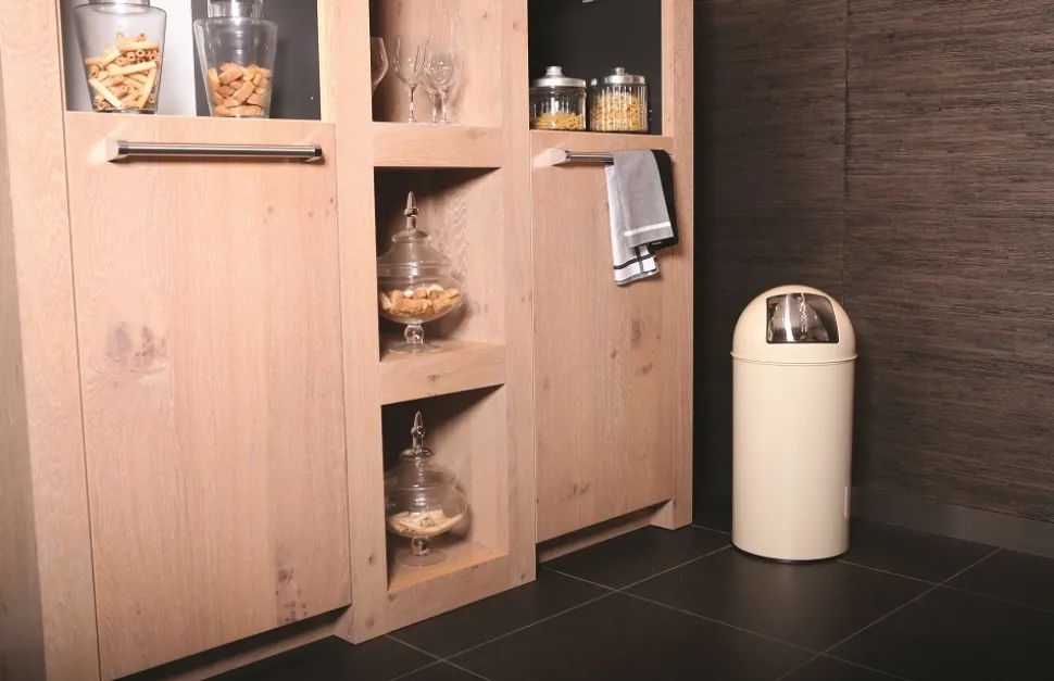 Prullenbak EKO Pushcan Crème 40L