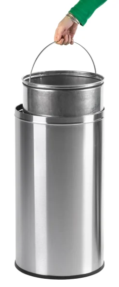 Prullenbak EKO Pushcan Zilver RVS 40L