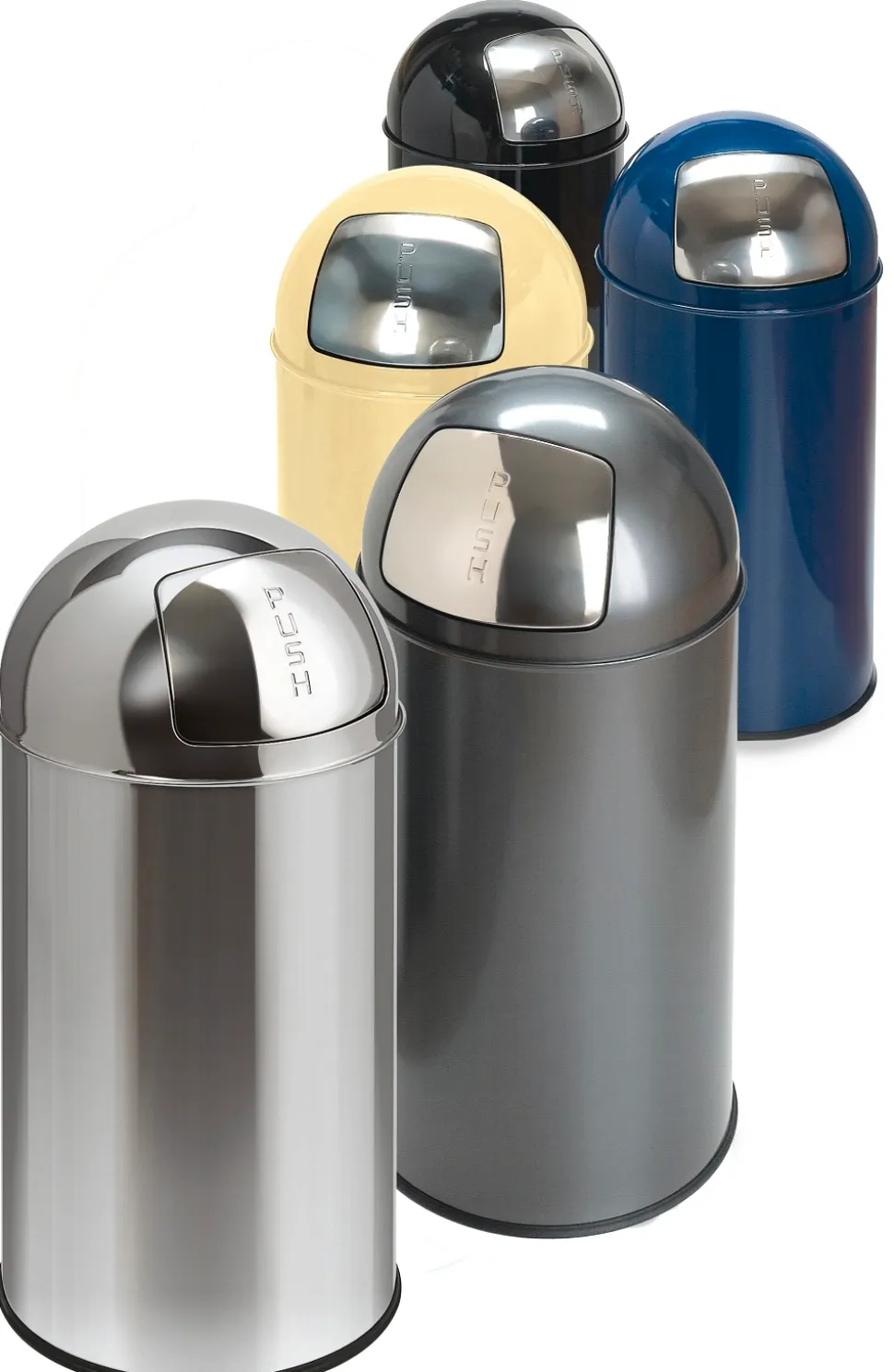 Prullenbak EKO Pushcan Zilver RVS 40L