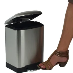Prullenbak Kela Davino 6L Zilver Mat