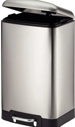 Prullenbak Kela Davino Pedaal Silent Close 12L Silver Matt