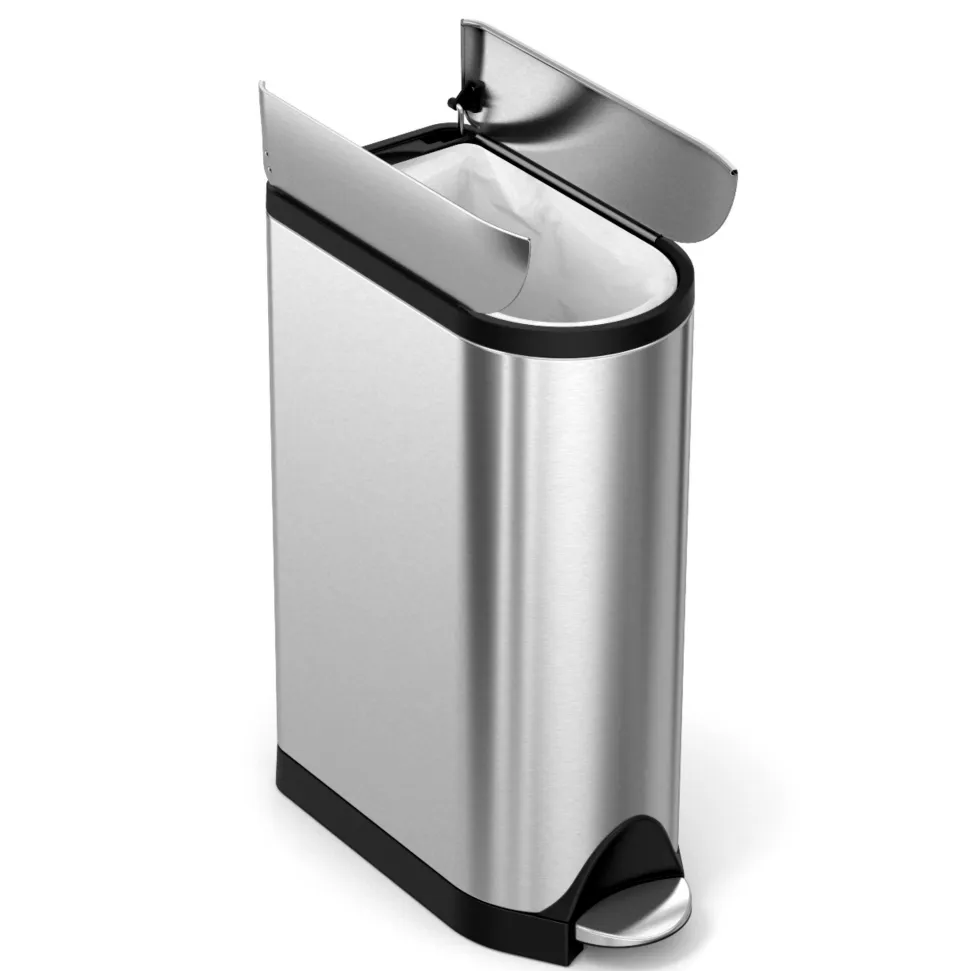 Prullenbak simplehuman Butterfly Zilver 18L