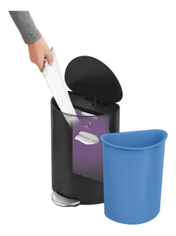 Prullenbak Simplehuman Halfrond Matzwart 6L