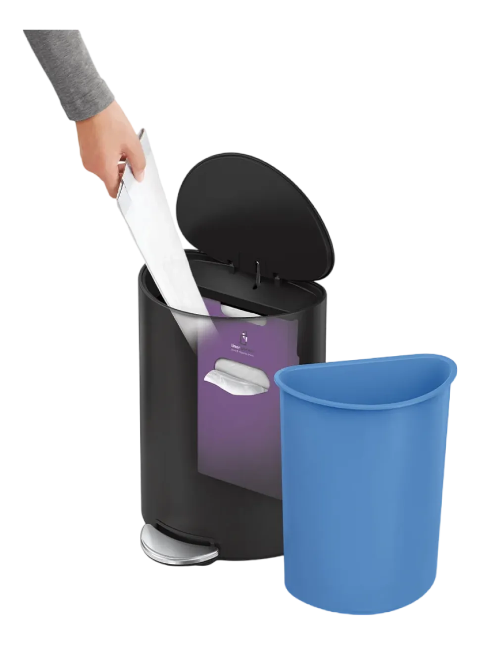 Prullenbak Simplehuman Halfrond Matzwart 6L