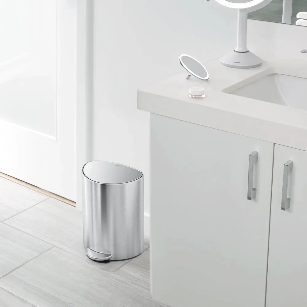 simplehuman Prullenbak Halfrond Geborsteld Staal 6L Online
